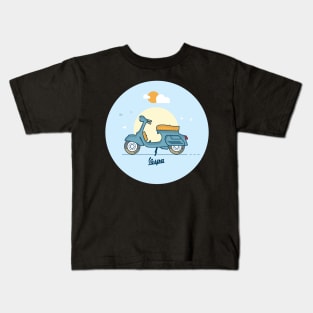 Vespa Vintage Blue Kids T-Shirt